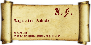Majszin Jakab névjegykártya